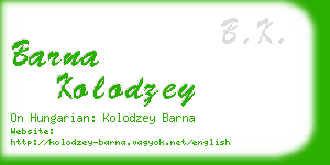 barna kolodzey business card